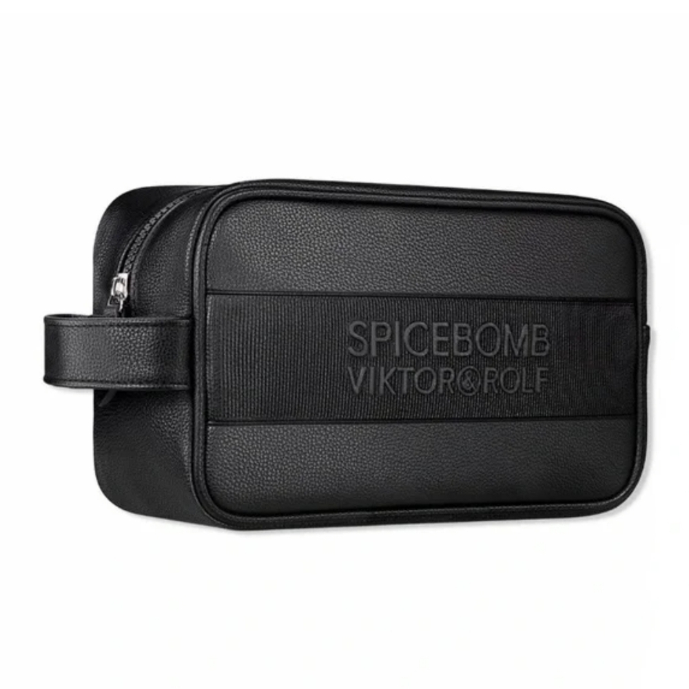 New!!! Viktor & Rolf ✨️ Spicebomb Black Zippered Travel Toiletry Men's Bag